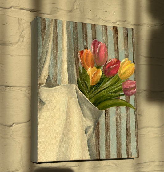 8x10 Spring Flowers Original Oil Painting