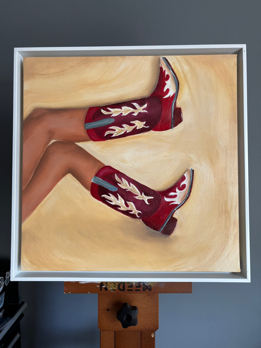 15x15 Cowgirl Original Oil Painting