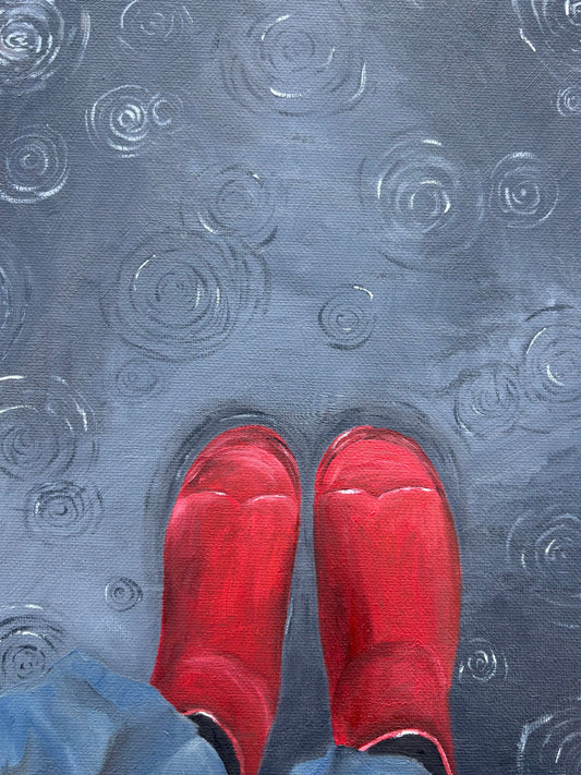 8x10 Rainy Day Original Oil Painting