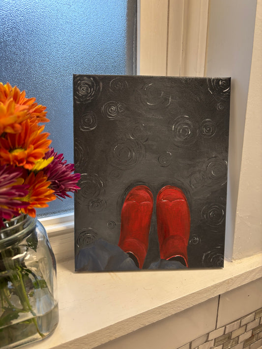 8x10 Rainy Day Original Oil Painting