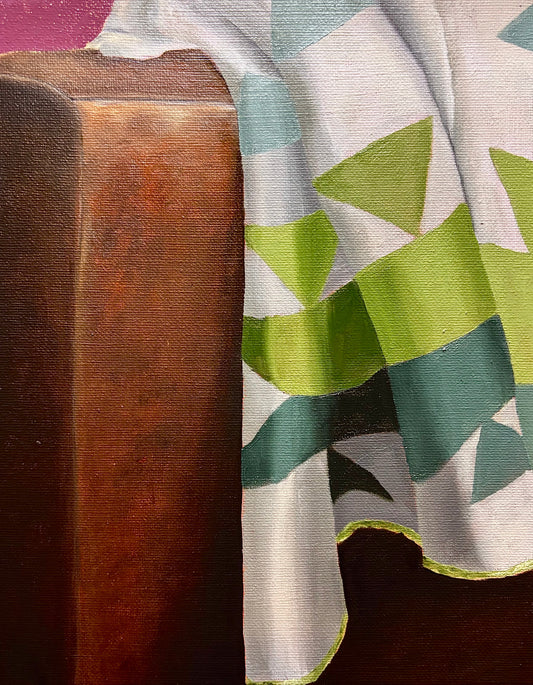 8x10 Draped Quilt Original Oil Painting