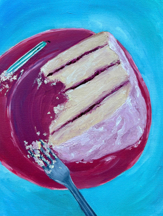8x10 Let Them Eat Cake Original Oil Painting