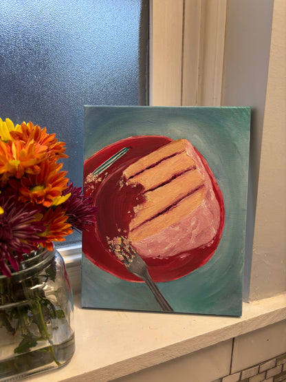 8x10 Let Them Eat Cake Original Oil Painting