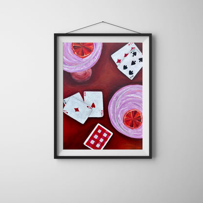 Drinks and Cards Fine Art Print