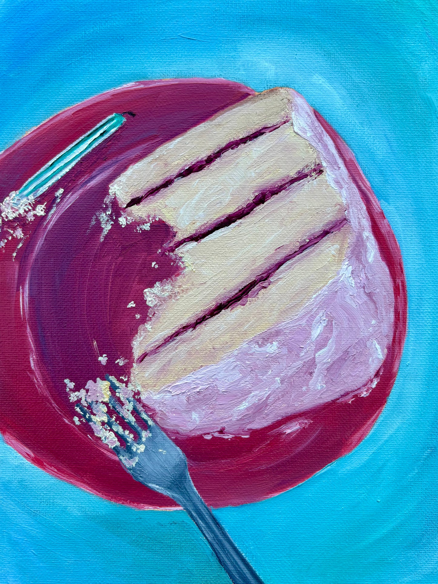 8x10 Let Them Eat Cake Original Oil Painting