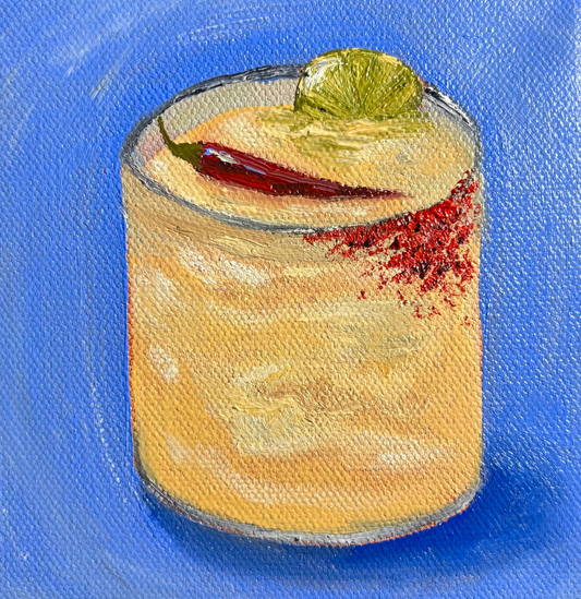 Mini 5x5 Spicy Marg Original Oil Painting
