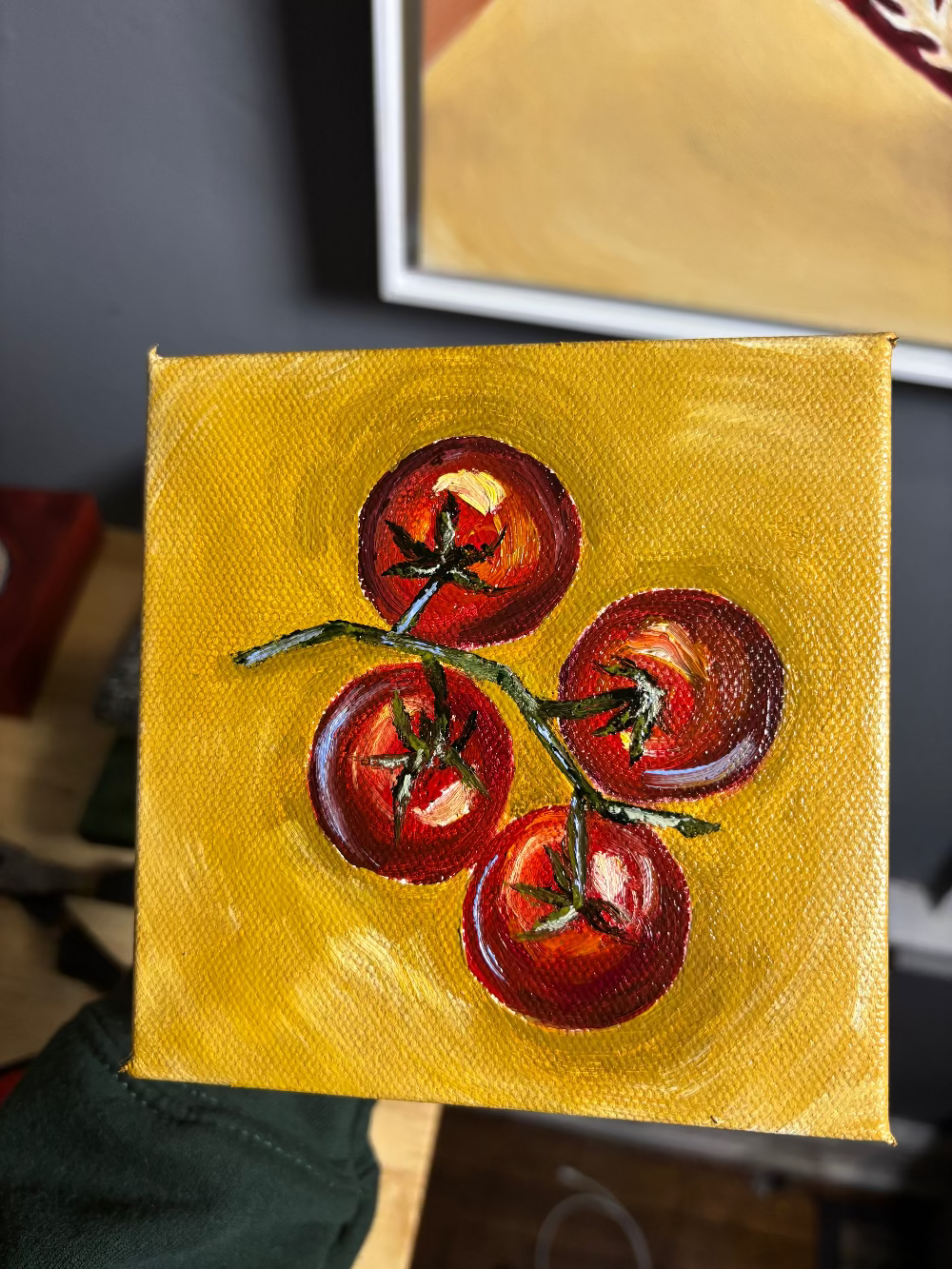 Mini 5x5 Tomatoes Original Oil Painting