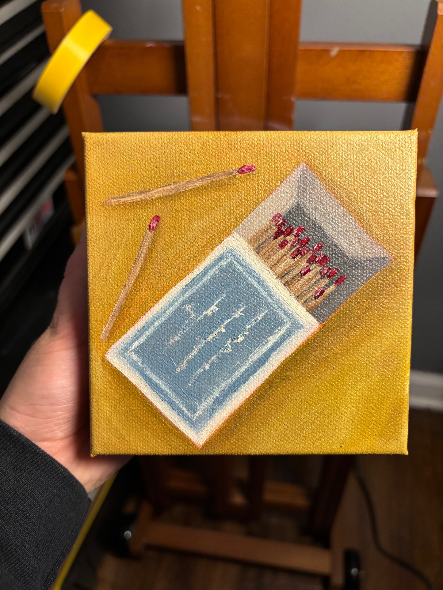 Mini 5x5 Match Book Original Oil Painting