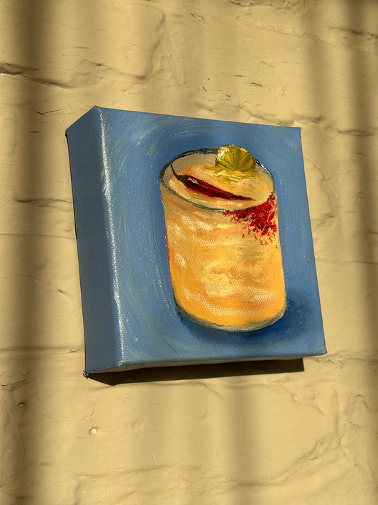 Mini 5x5 Spicy Marg Original Oil Painting