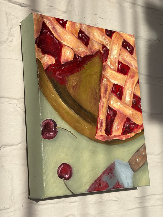 8x10 Cherry Pie Original Oil Painting