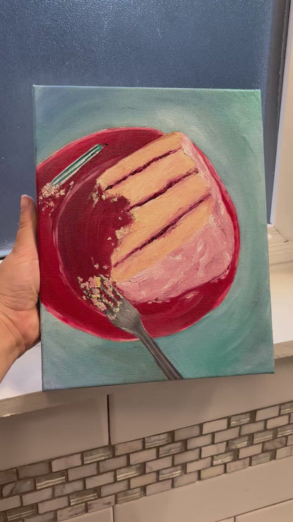 8x10 Let Them Eat Cake Original Oil Painting